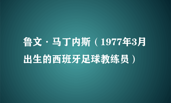 鲁文·马丁内斯（1977年3月出生的西班牙足球教练员）