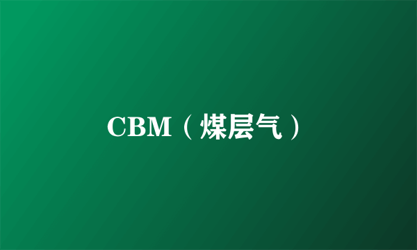 CBM（煤层气）