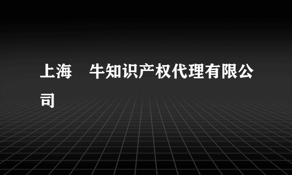 上海犇牛知识产权代理有限公司