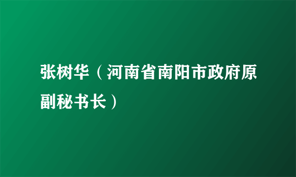 张树华（河南省南阳市政府原副秘书长）