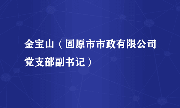 金宝山（固原市市政有限公司党支部副书记）