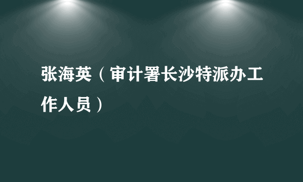 张海英（审计署长沙特派办工作人员）