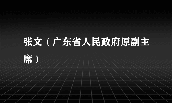 张文（广东省人民政府原副主席）