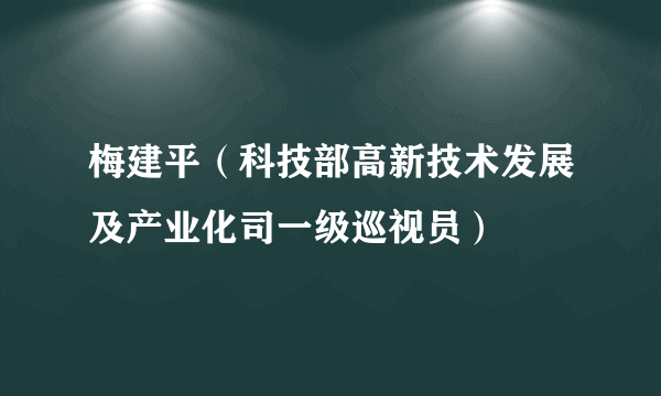 梅建平（科技部高新技术发展及产业化司一级巡视员）