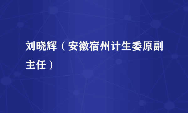 刘晓辉（安徽宿州计生委原副主任）