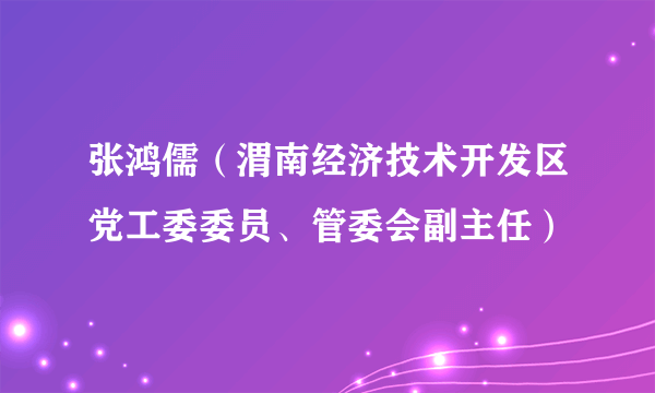 张鸿儒（渭南经济技术开发区党工委委员、管委会副主任）