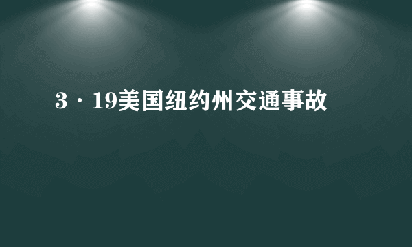 3·19美国纽约州交通事故