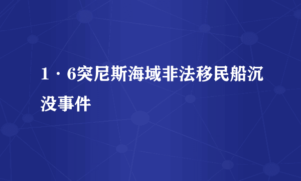 1·6突尼斯海域非法移民船沉没事件