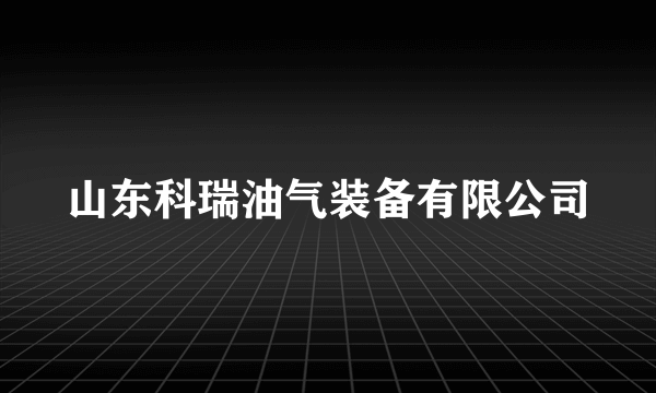 山东科瑞油气装备有限公司