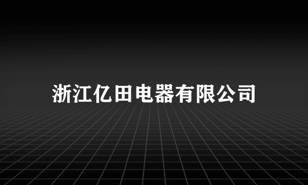 浙江亿田电器有限公司