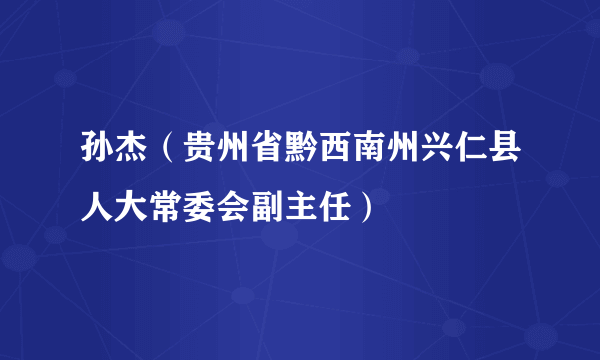 孙杰（贵州省黔西南州兴仁县人大常委会副主任）