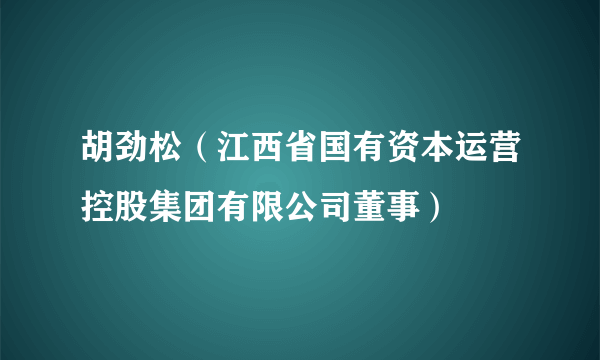 胡劲松（江西省国有资本运营控股集团有限公司董事）