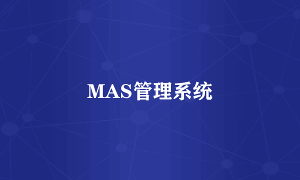 MAS管理系统