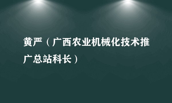 黄严（广西农业机械化技术推广总站科长）