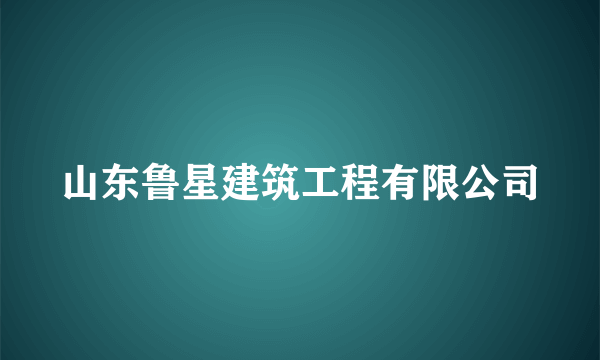 山东鲁星建筑工程有限公司