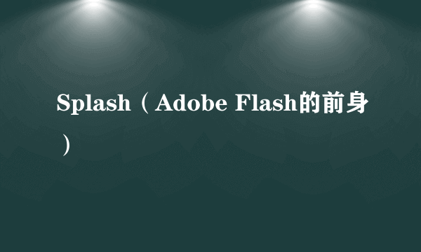 Splash（Adobe Flash的前身）