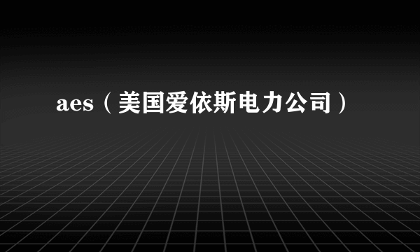 aes（美国爱依斯电力公司）