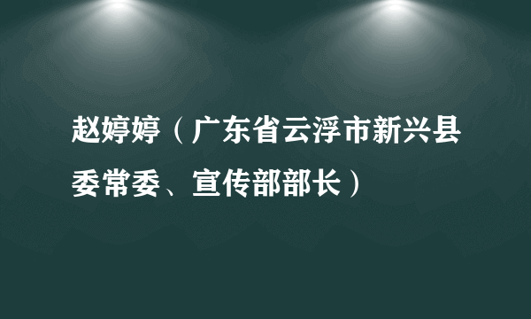 赵婷婷（广东省云浮市新兴县委常委、宣传部部长）