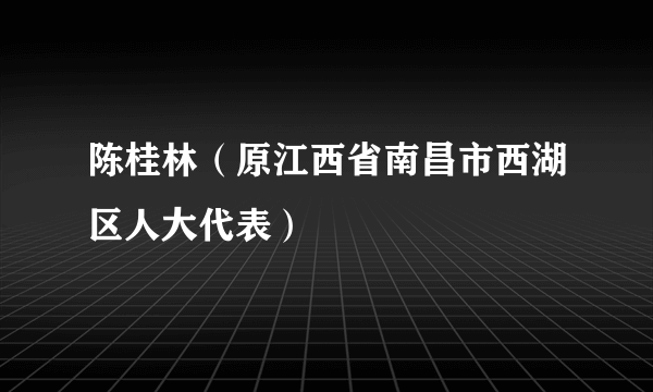 陈桂林（原江西省南昌市西湖区人大代表）