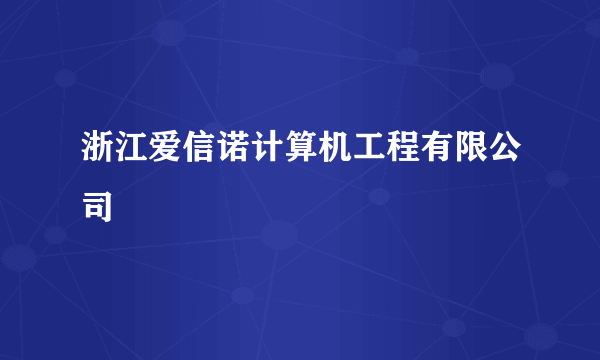 浙江爱信诺计算机工程有限公司