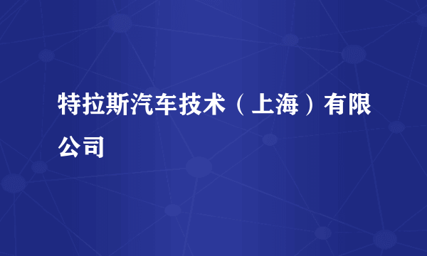 特拉斯汽车技术（上海）有限公司