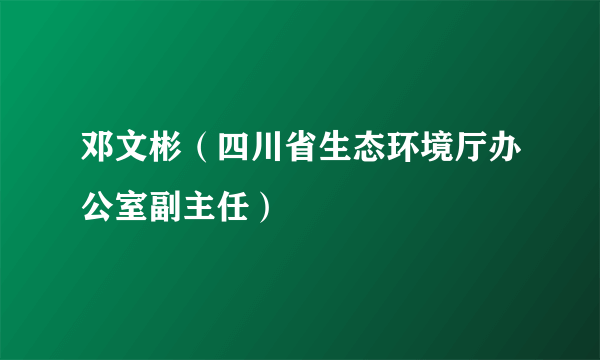 邓文彬（四川省生态环境厅办公室副主任）