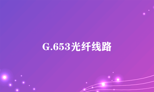 G.653光纤线路