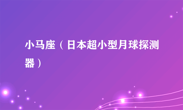 小马座（日本超小型月球探测器）