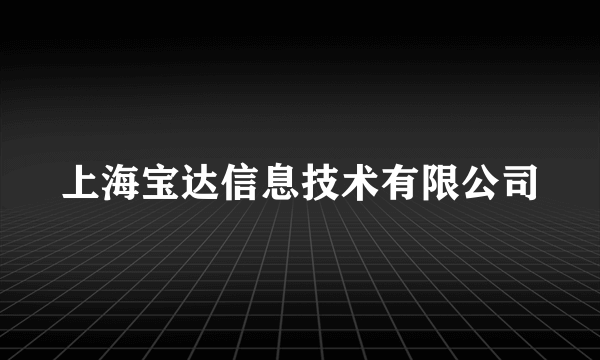 上海宝达信息技术有限公司