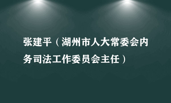 张建平（湖州市人大常委会内务司法工作委员会主任）