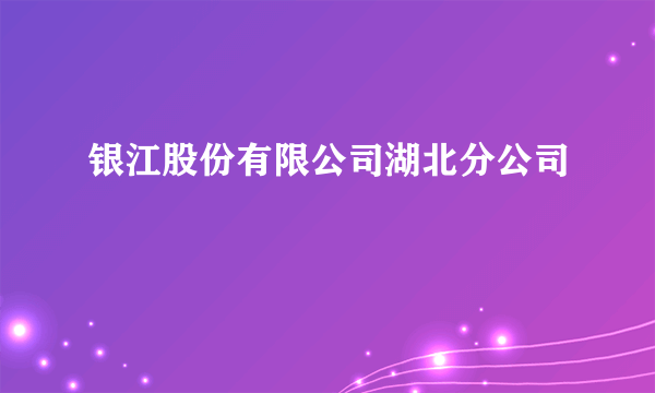 银江股份有限公司湖北分公司