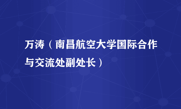 万涛（南昌航空大学国际合作与交流处副处长）