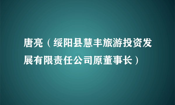 唐亮（绥阳县慧丰旅游投资发展有限责任公司原董事长）