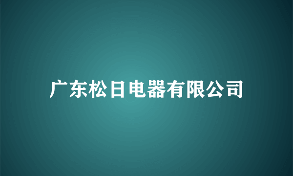 广东松日电器有限公司