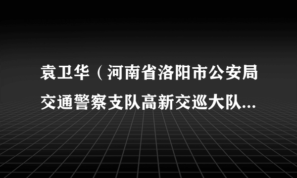 袁卫华（河南省洛阳市公安局交通警察支队高新交巡大队原大队长）