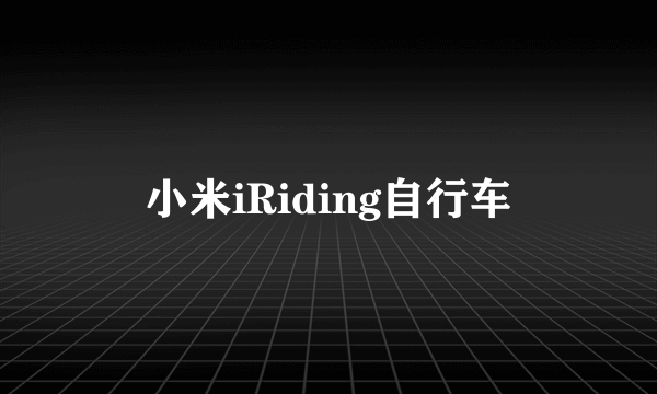 小米iRiding自行车