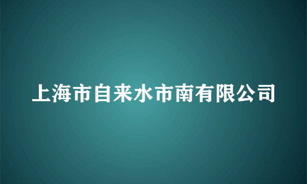 上海市自来水市南有限公司