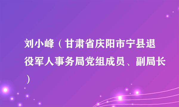 刘小峰（甘肃省庆阳市宁县退役军人事务局党组成员、副局长）