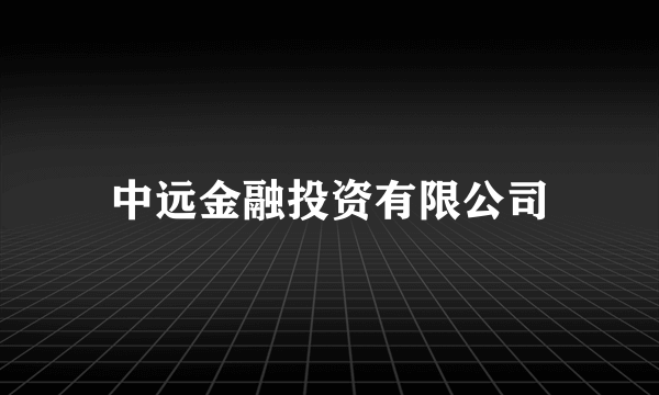 中远金融投资有限公司