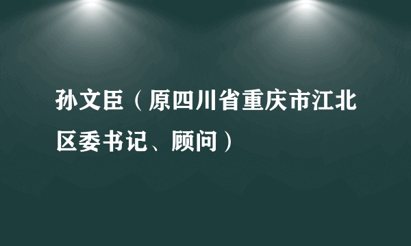 孙文臣（原四川省重庆市江北区委书记、顾问）