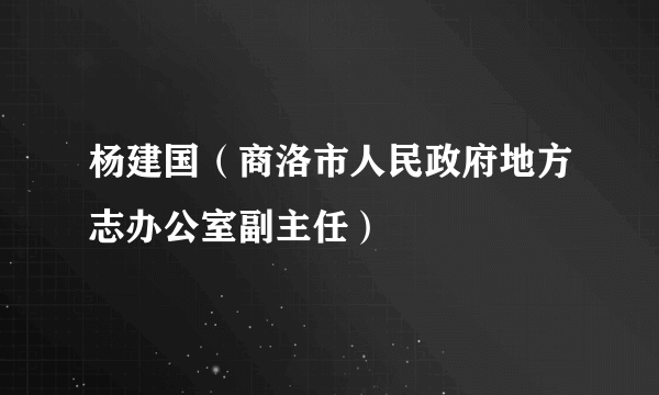 杨建国（商洛市人民政府地方志办公室副主任）