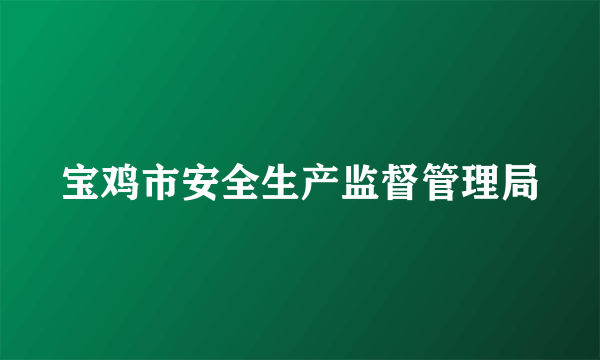 宝鸡市安全生产监督管理局