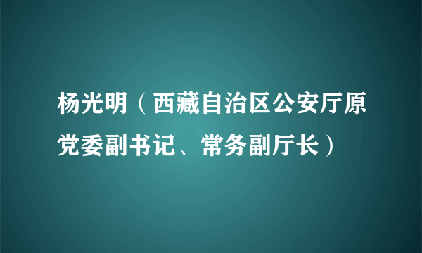 杨光明（西藏自治区公安厅原党委副书记、常务副厅长）