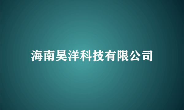 海南昊洋科技有限公司