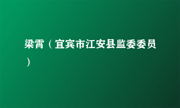 梁霄（宜宾市江安县监委委员）