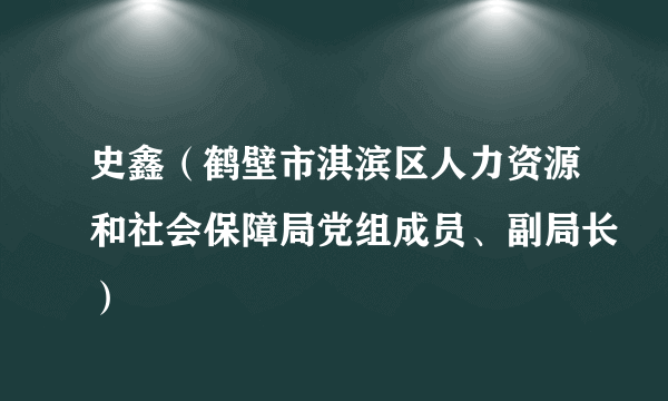 史鑫（鹤壁市淇滨区人力资源和社会保障局党组成员、副局长）