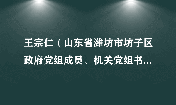 王宗仁（山东省潍坊市坊子区政府党组成员、机关党组书记、办公室主任）