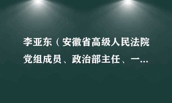 李亚东（安徽省高级人民法院党组成员、政治部主任、一级巡视员）