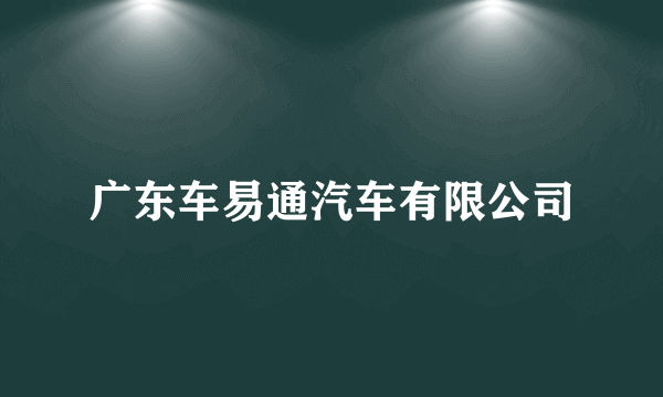 广东车易通汽车有限公司