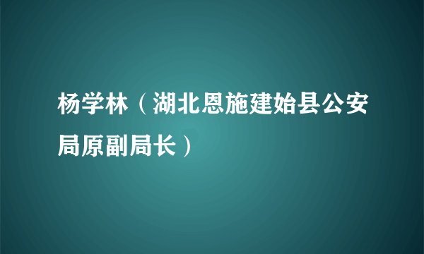 杨学林（湖北恩施建始县公安局原副局长）